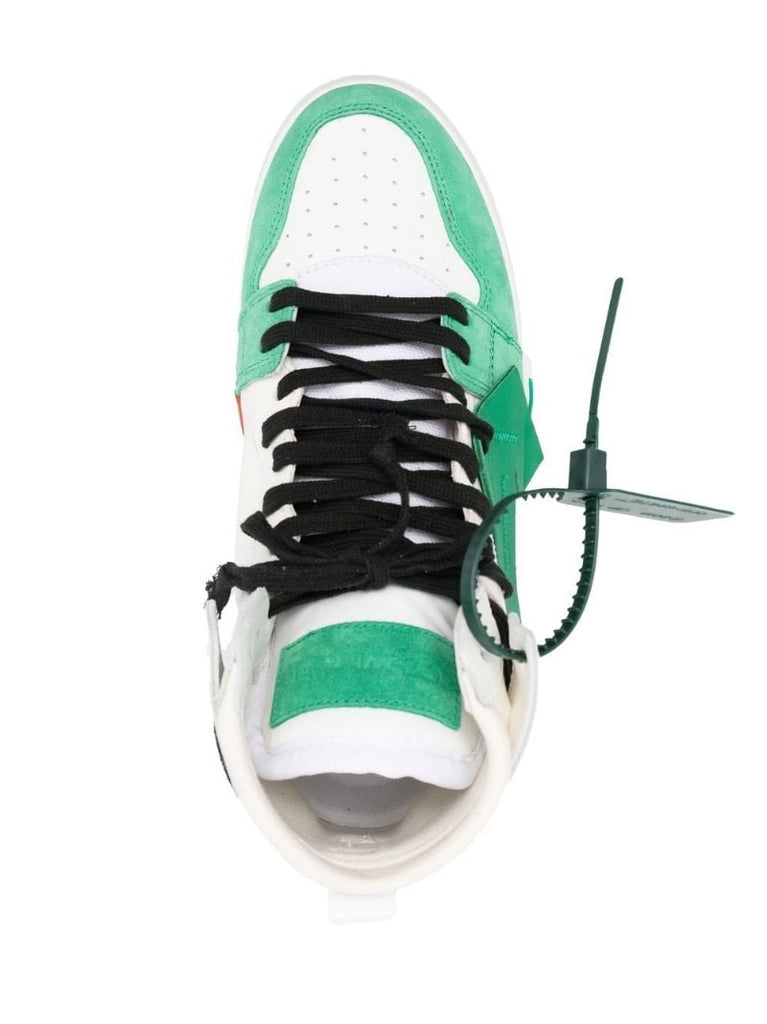 White Vulcanised High-top Leather Sneakers