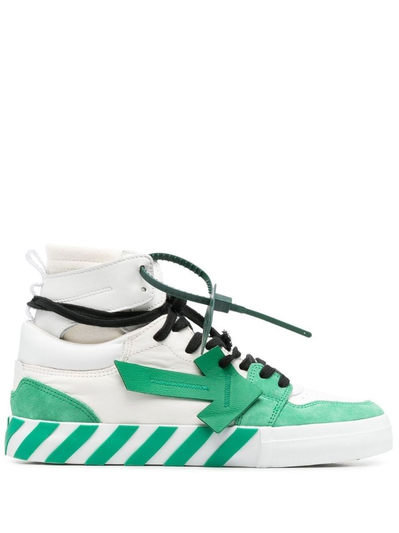 White Vulcanised High-top Leather Sneakers