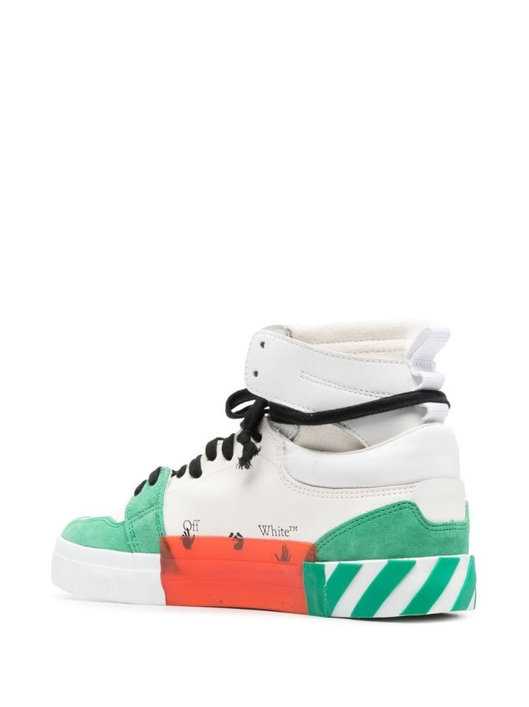 White Vulcanised High-top Leather Sneakers