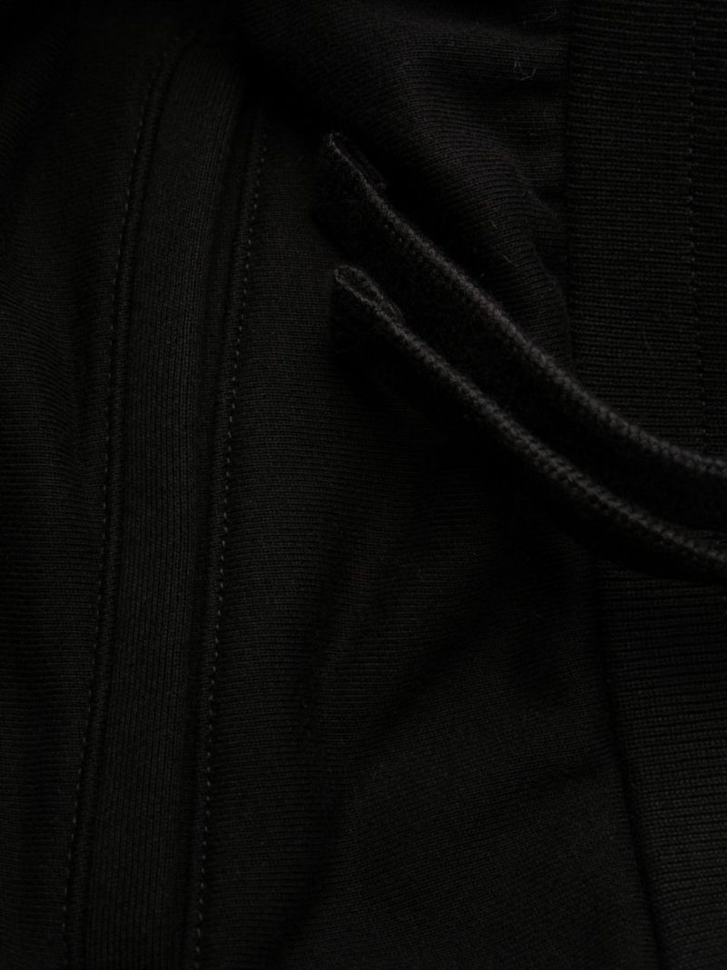 Black Logo Print Cotton Track Pants