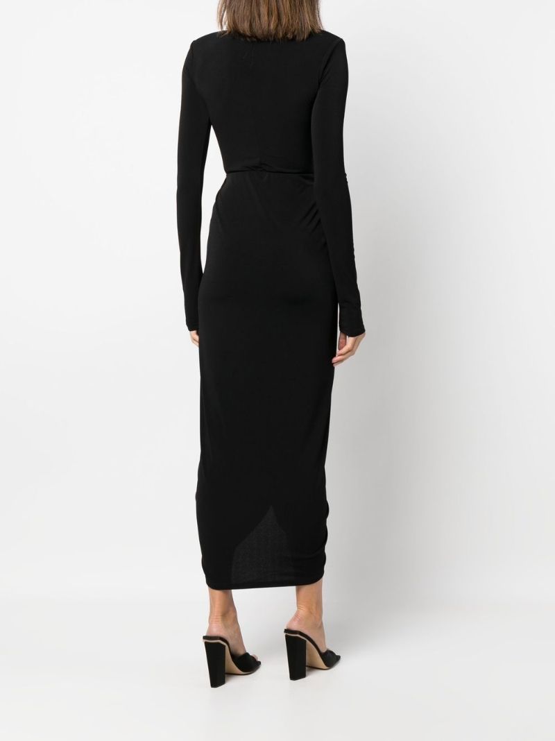 Black Cut-out Ruched Dress