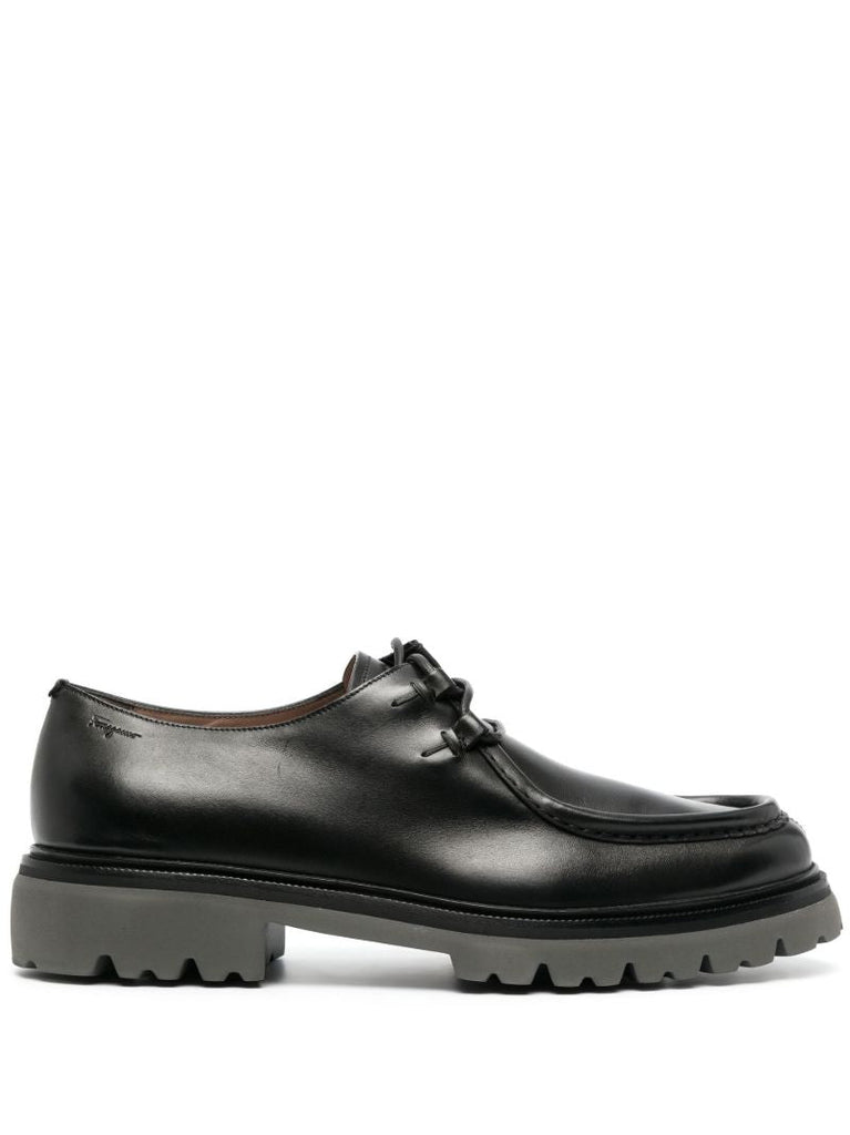 Black Leather Derby Shoes