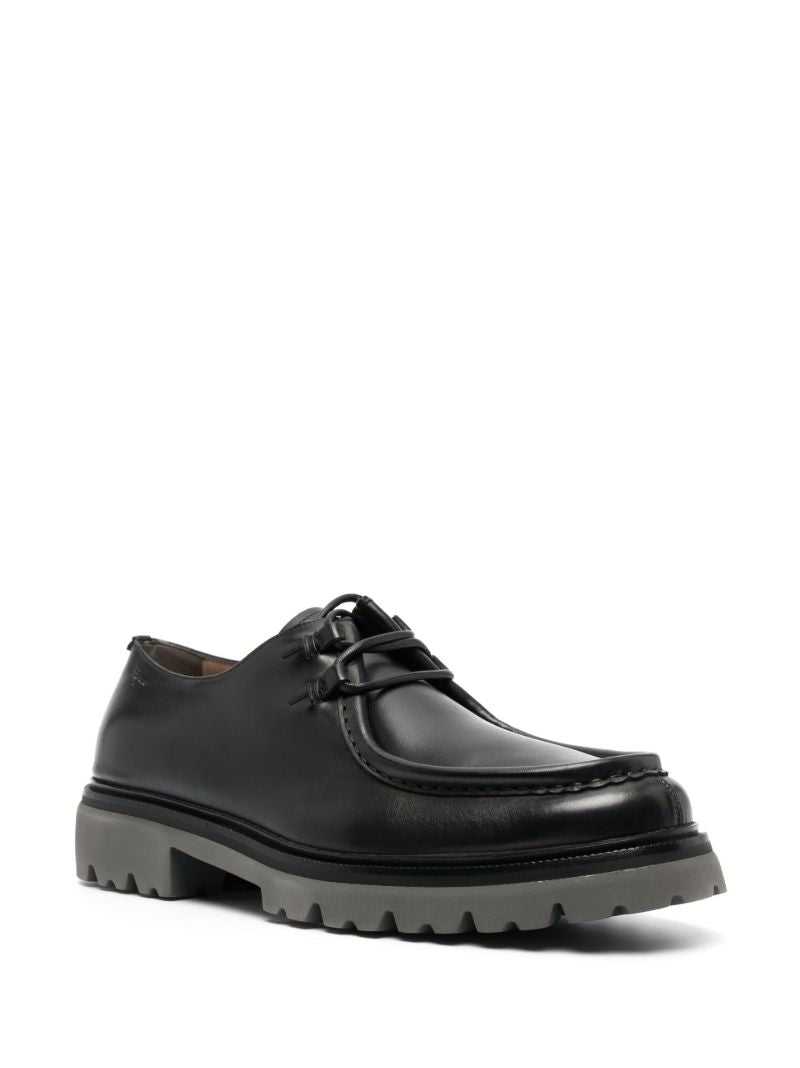 Black Leather Derby Shoes