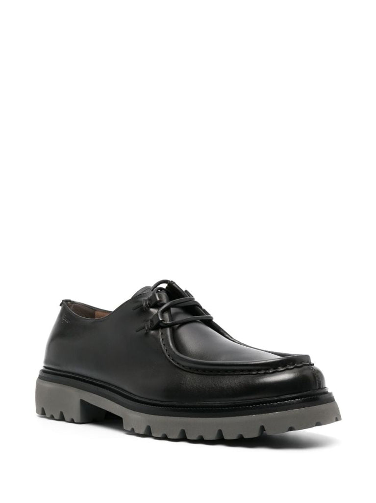 Black Leather Derby Shoes
