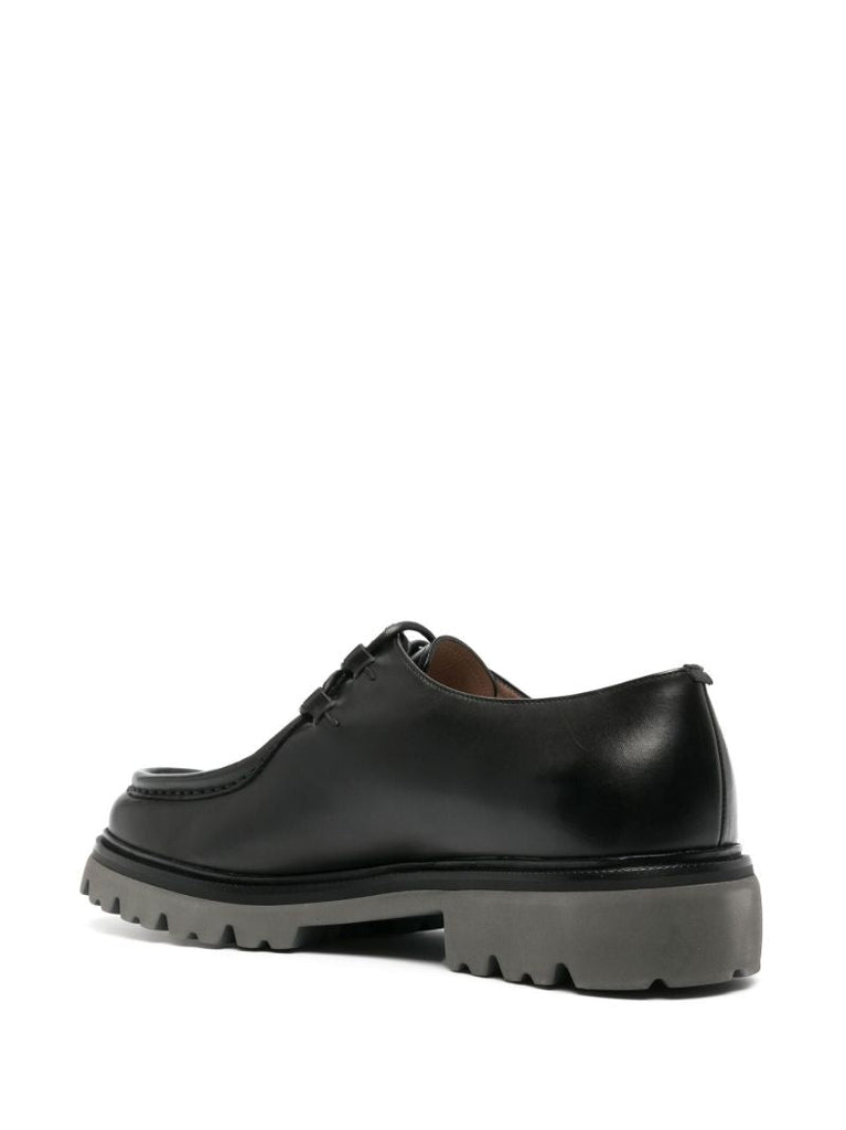 Black Leather Derby Shoes