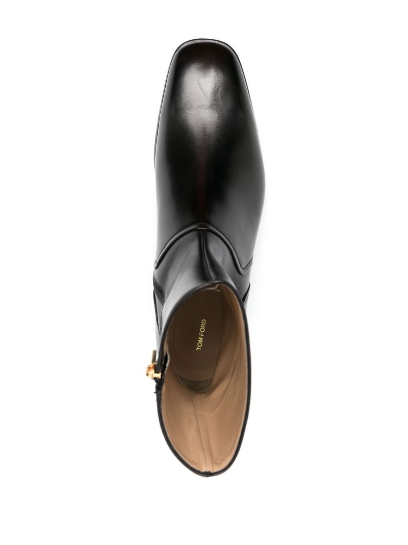 Black Alec 40mm Zip Leather Ankle Boots