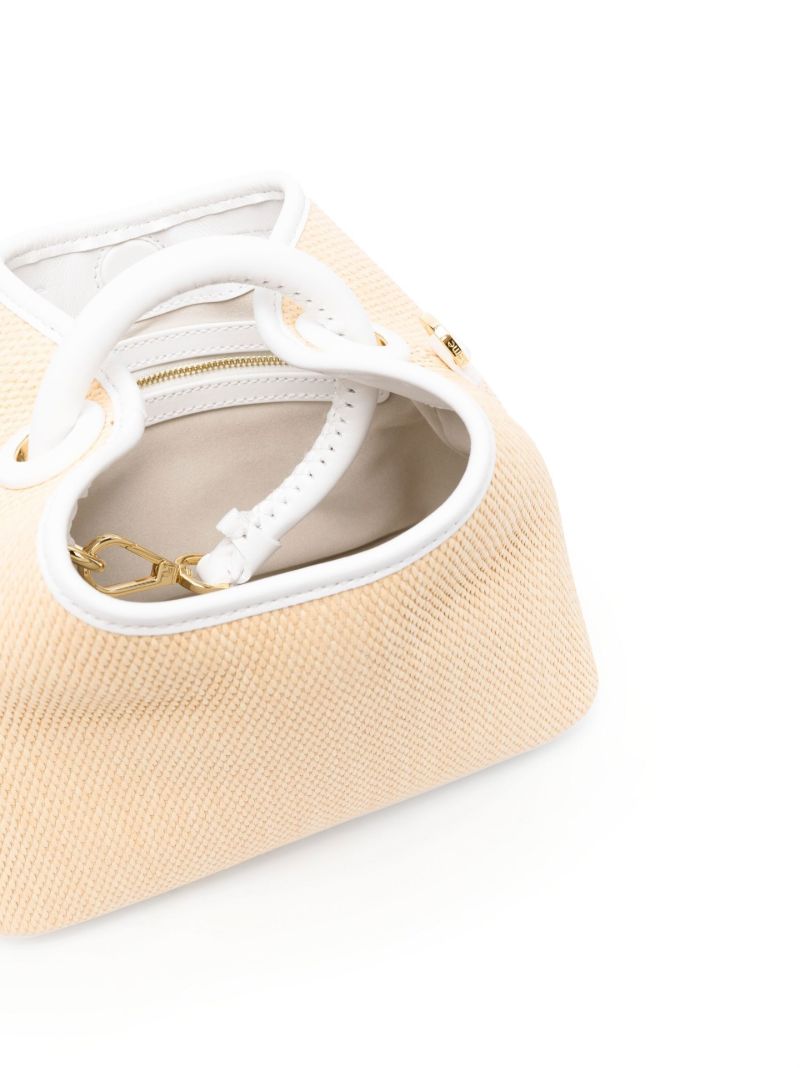 Beige Baozi Raffia Top Handle Bag