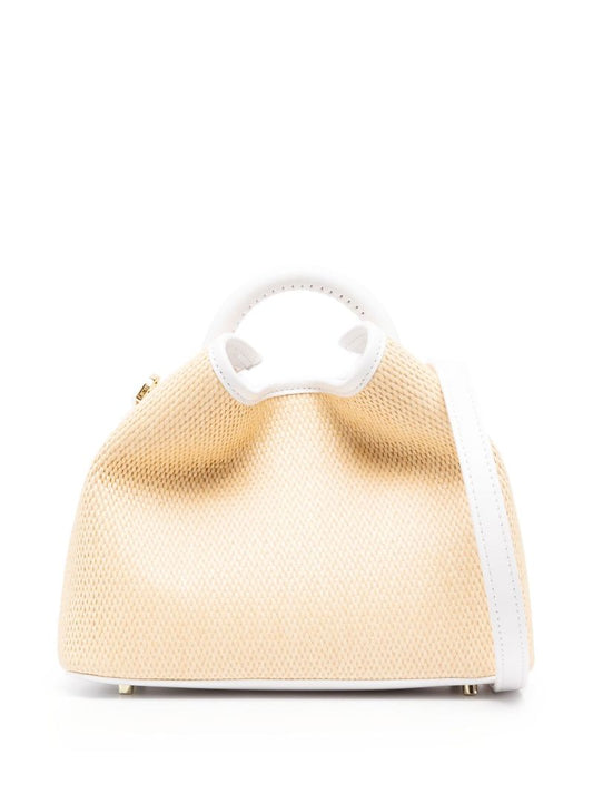 Beige Baozi Raffia Top Handle Bag