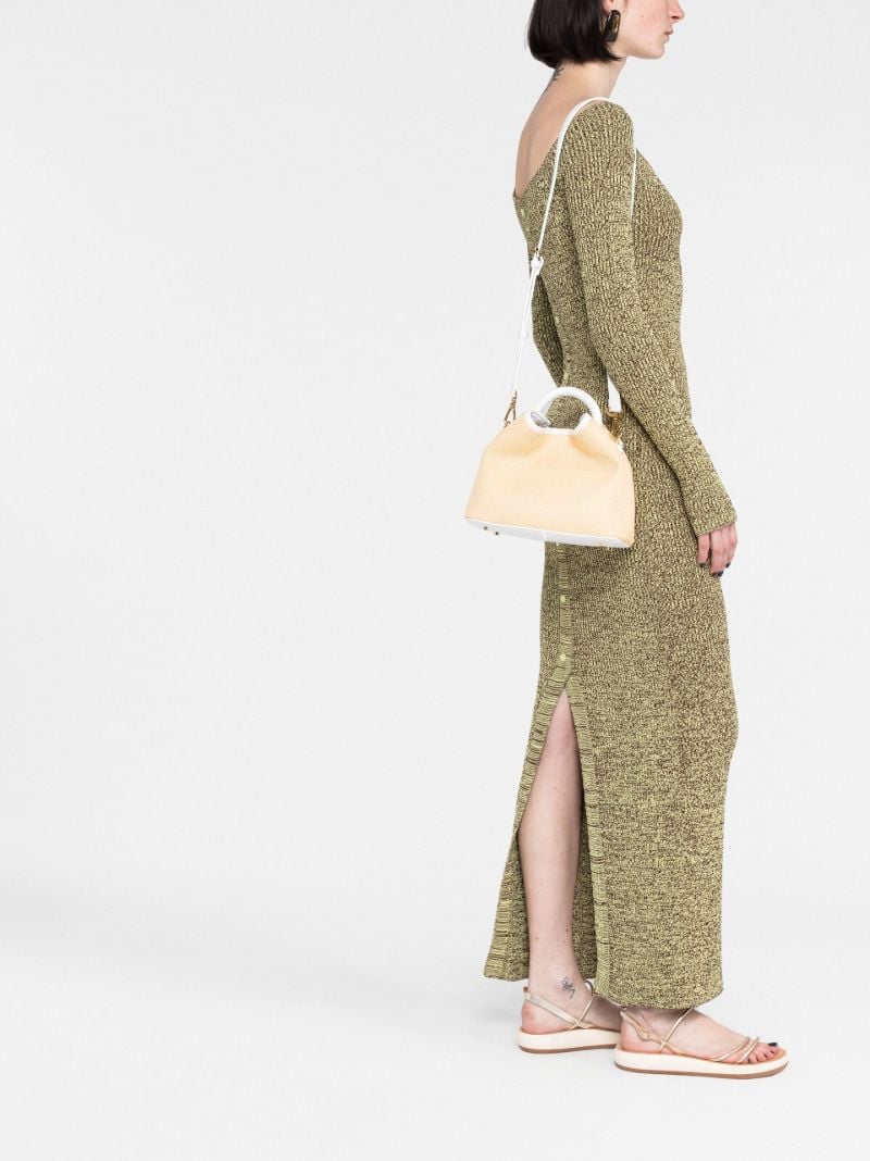 Beige Baozi Raffia Top Handle Bag