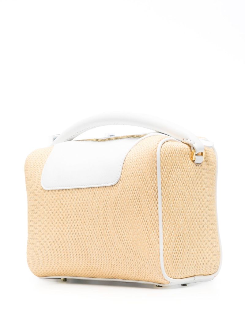 Beige Treasure Straw Top Handle Bag