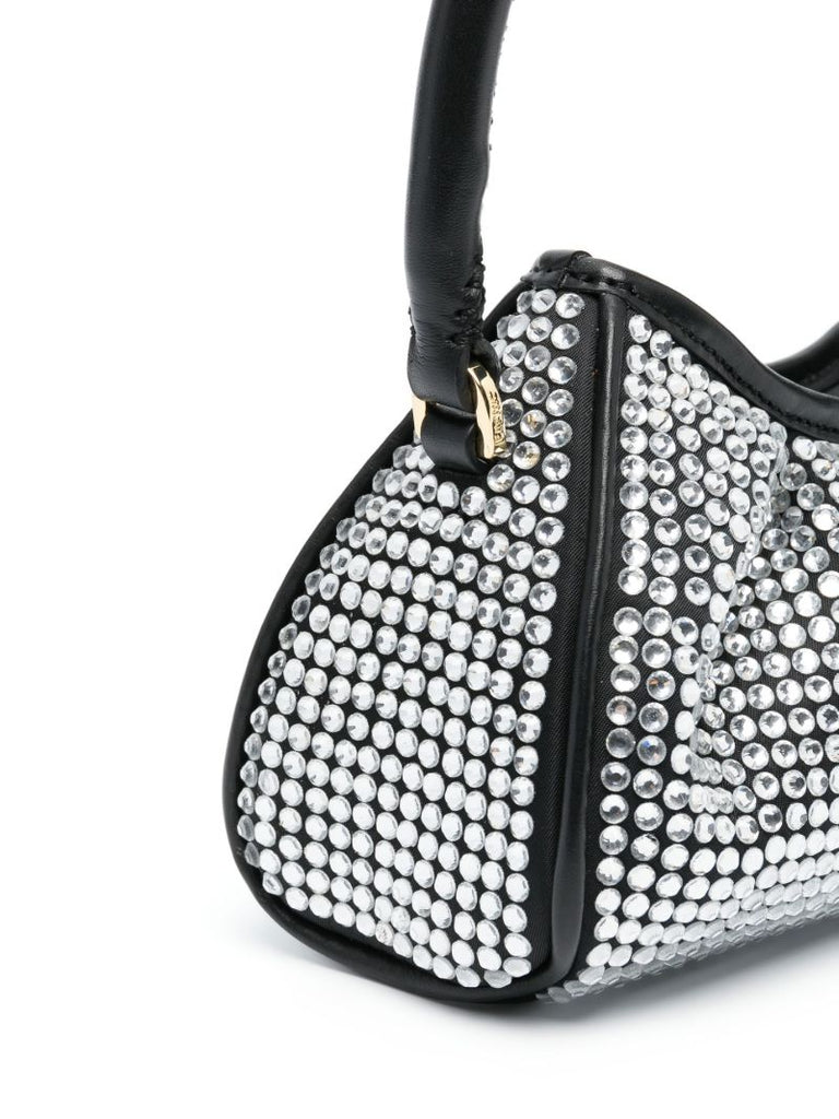 Silver-tone Small Dimple Crystal Shoulder Bag