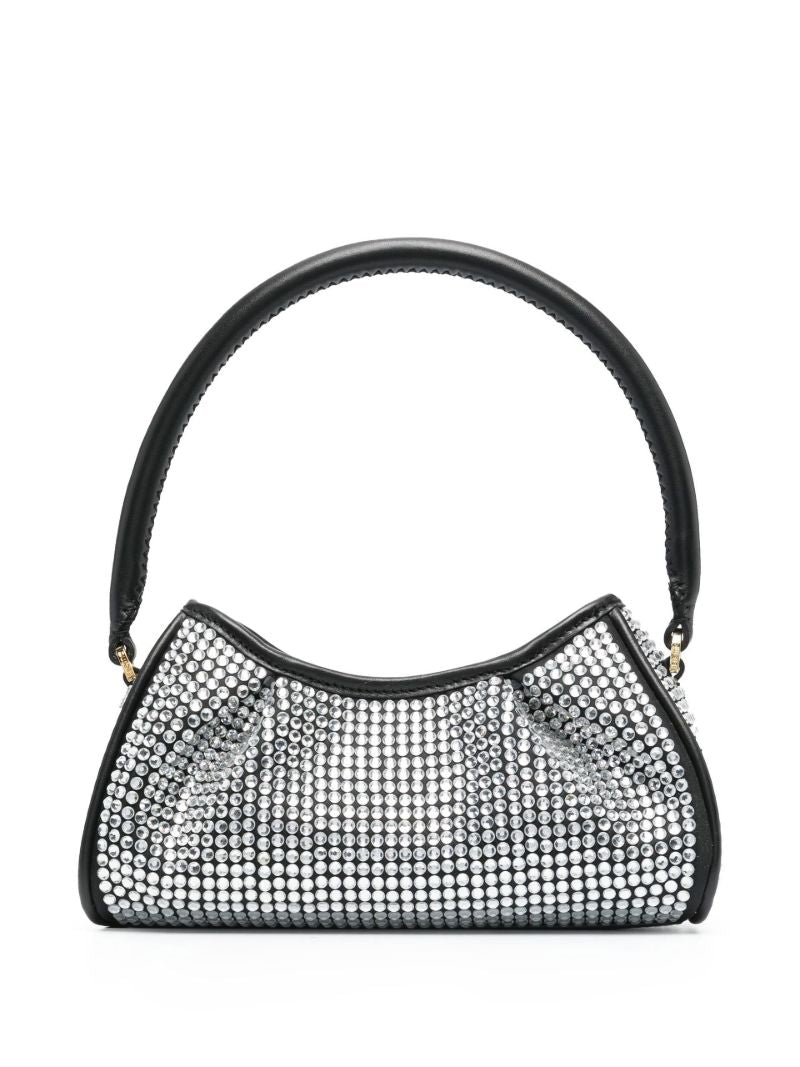 Silver-tone Small Dimple Crystal Shoulder Bag
