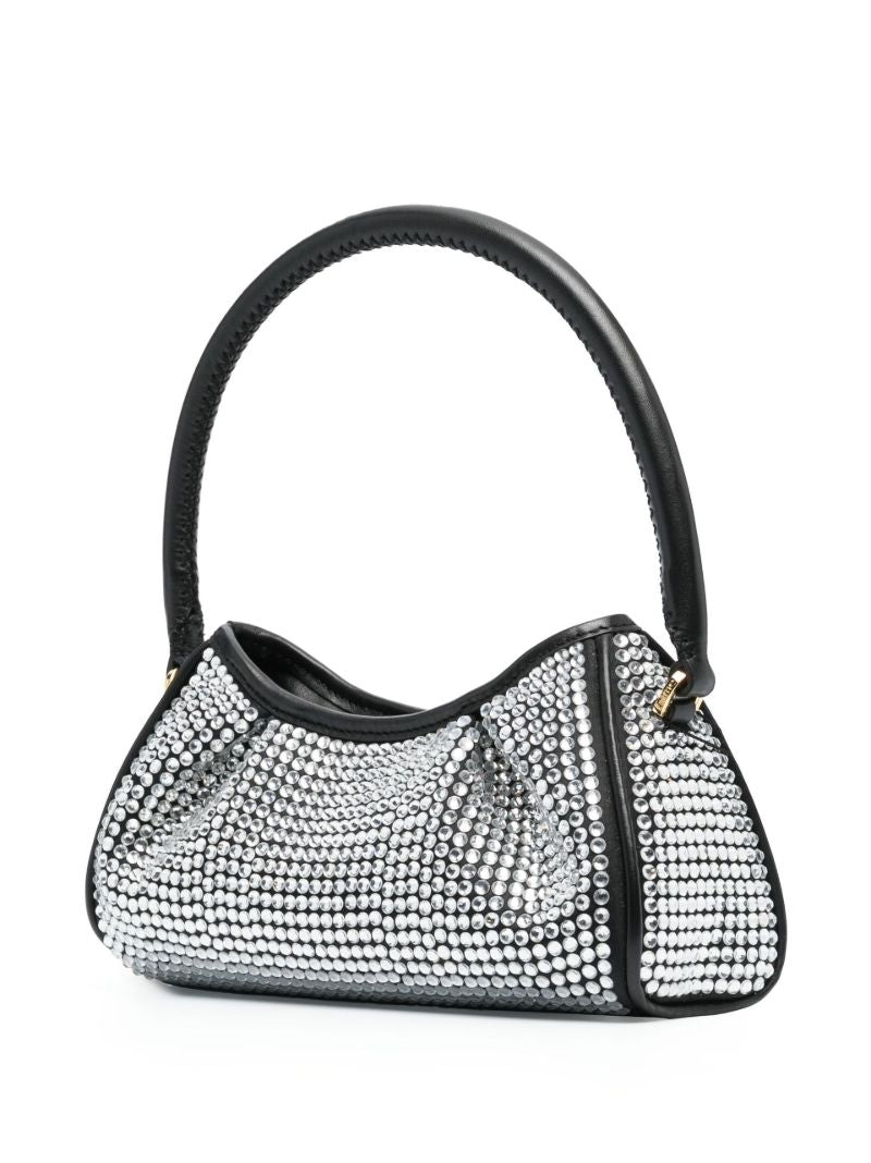 Silver-tone Small Dimple Crystal Shoulder Bag