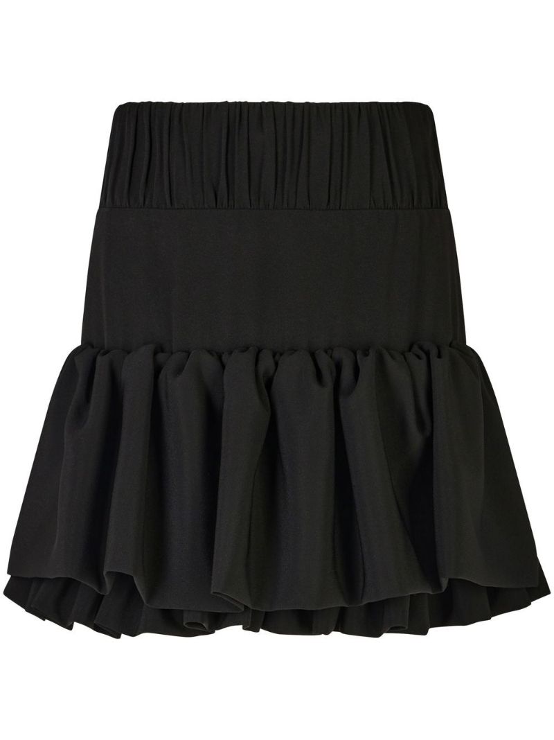 Black Layered Ruffled Mini Skirt