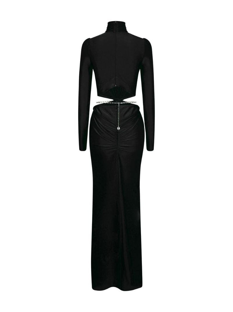 Black Cut-out Open Back Dress