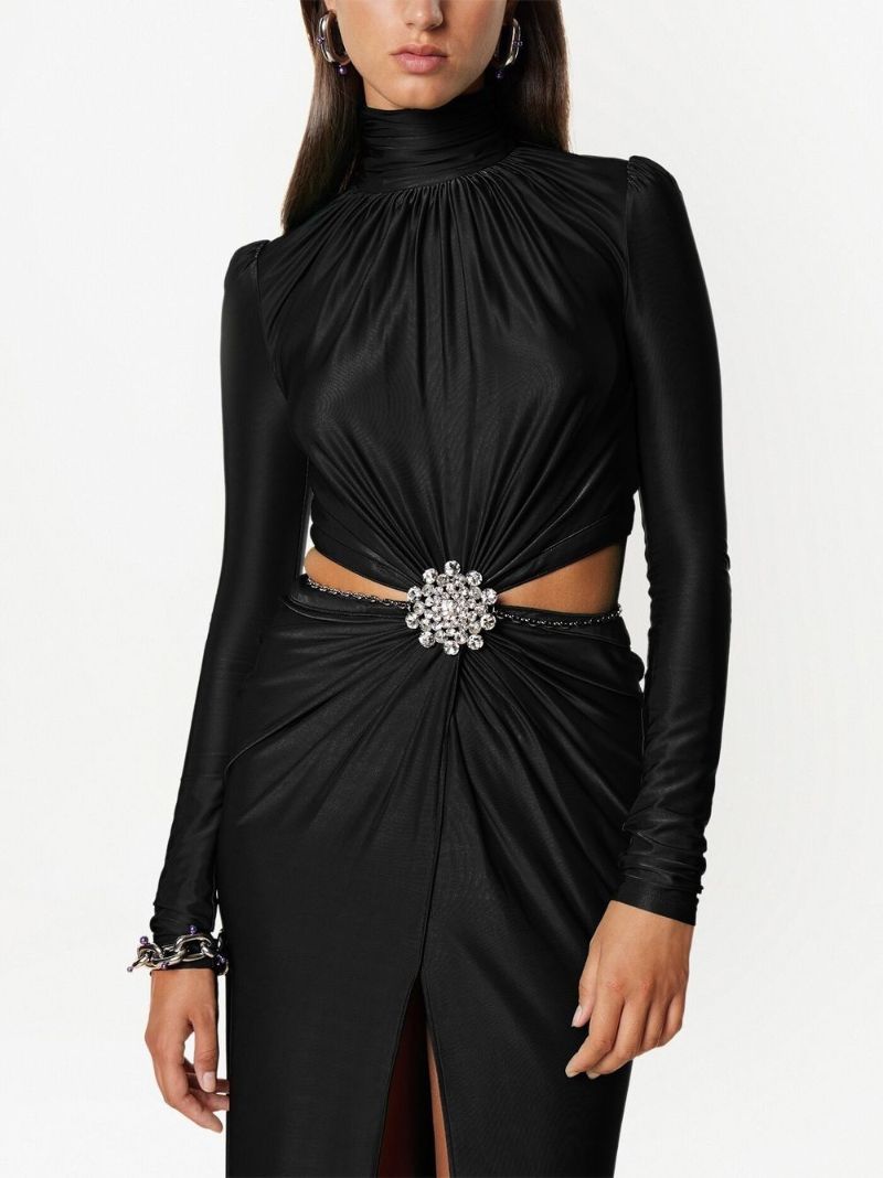 Black Cut-out Open Back Dress