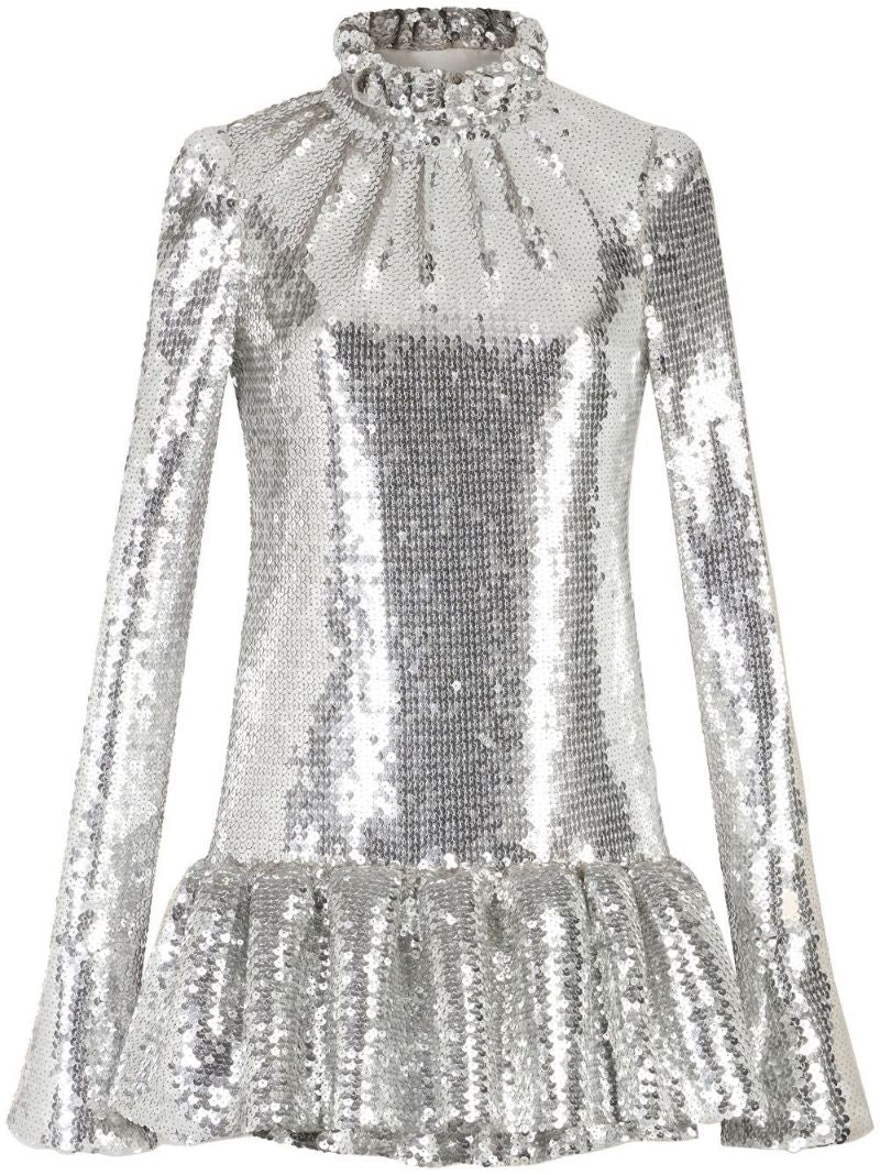 Silver-tone Sequin Embellished Dress