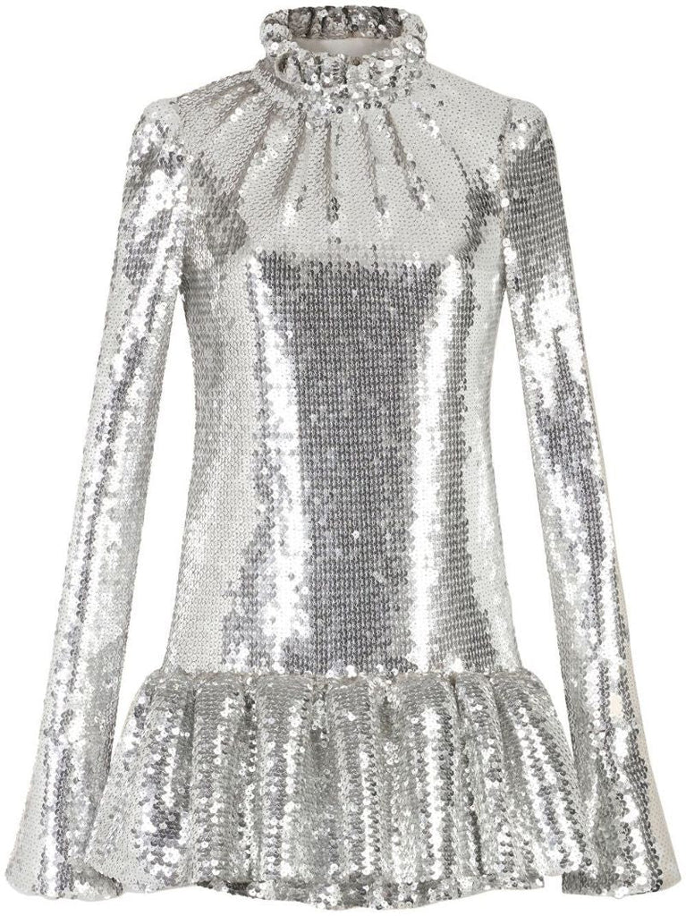 Silver-tone Sequin Embellished Dress