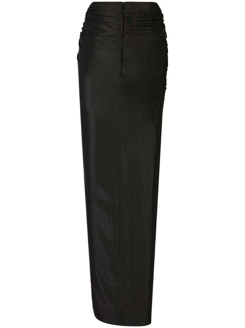 Black Crystal-embellished Draped Skirt