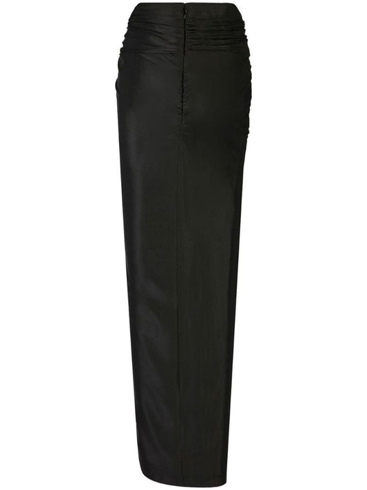 Black Crystal-embellished Draped Skirt
