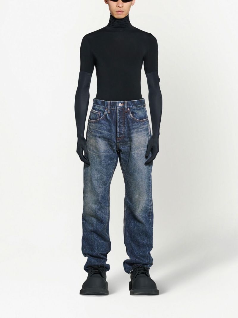 Deep Blue Relaxed Straight Leg Jeans