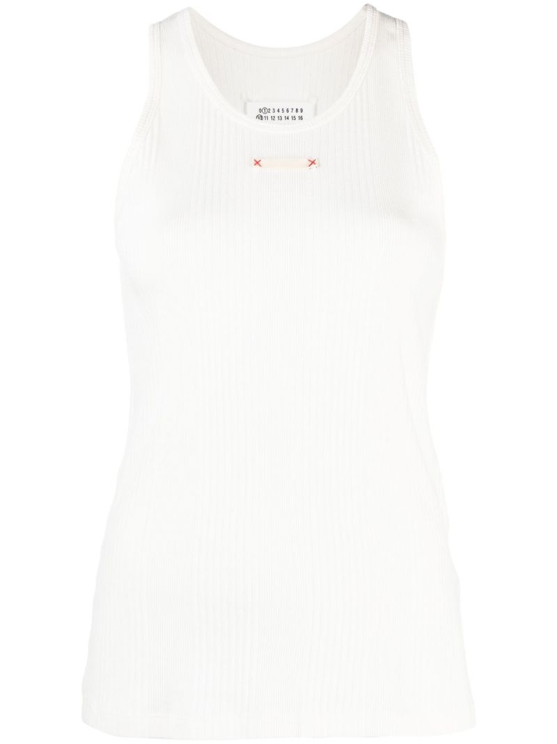 Ecru Fancy Ribbed Tank Top