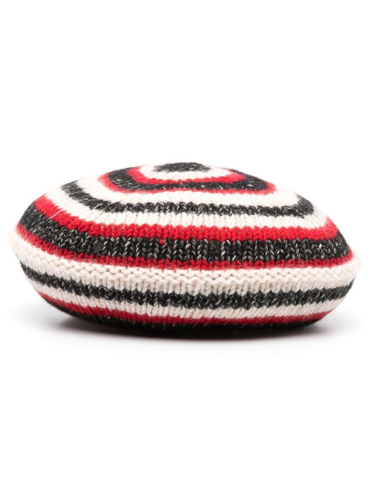 Black Ribbed-knit Beret
