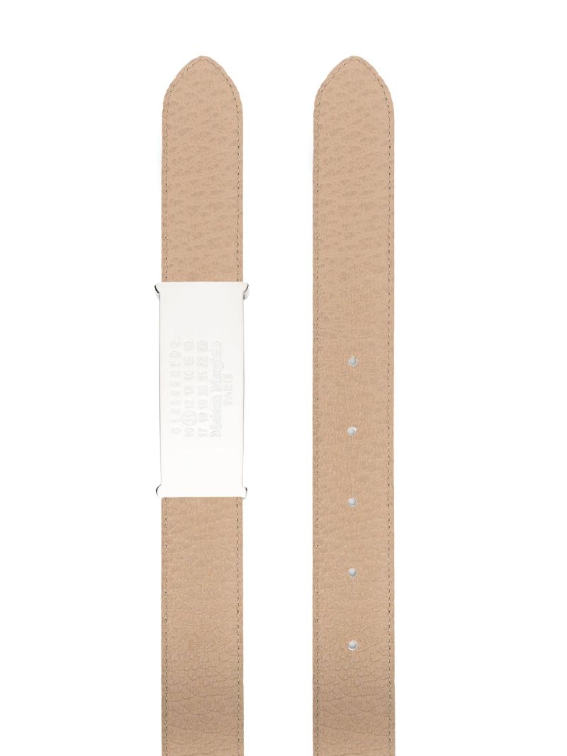 Neutral Number Logo Leather Belt