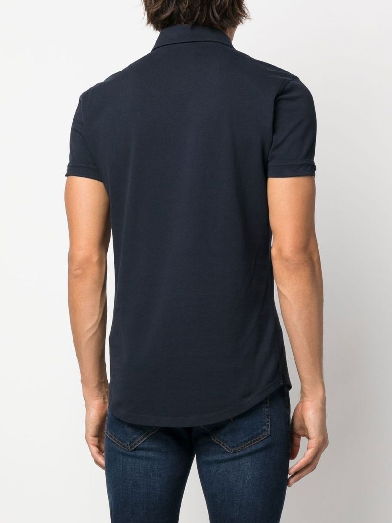 Blue Cotton Polo Shirt