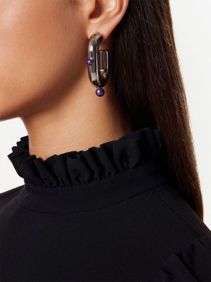 Silver-tone Xl Link Earrings