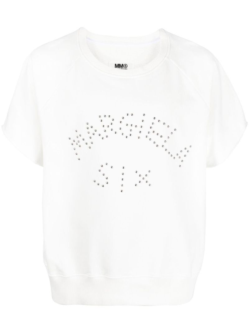 White Logo-embellished Cotton Sweatshirt