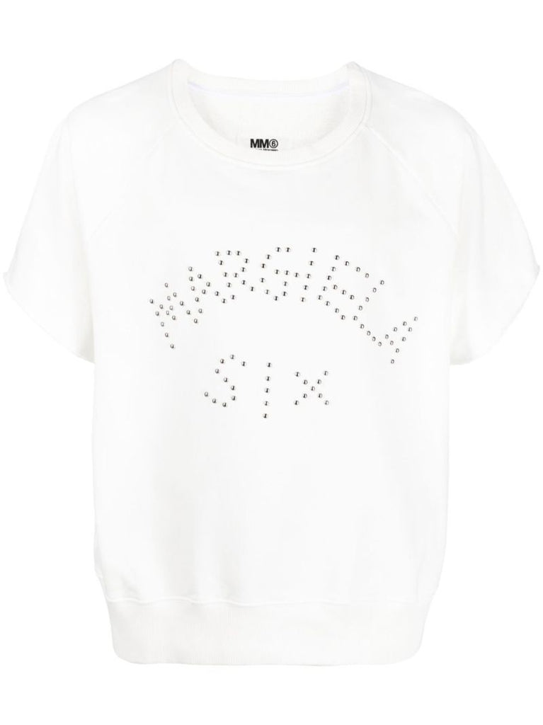 White Logo-embellished Cotton Sweatshirt