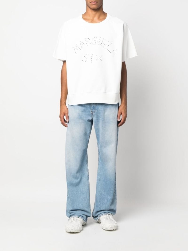 White Logo-embellished Cotton Sweatshirt