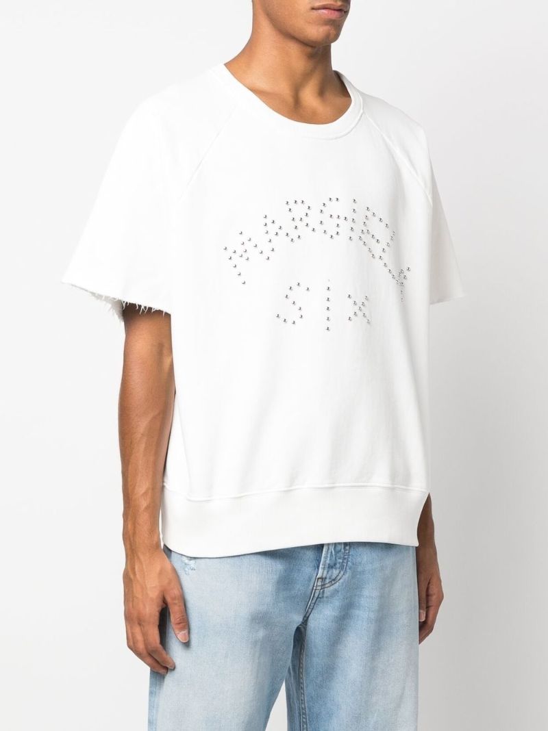 White Logo-embellished Cotton Sweatshirt