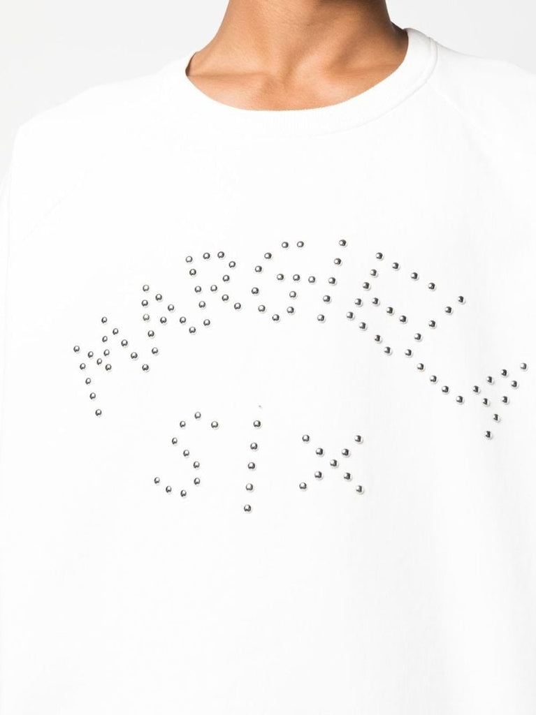 White Logo-embellished Cotton Sweatshirt