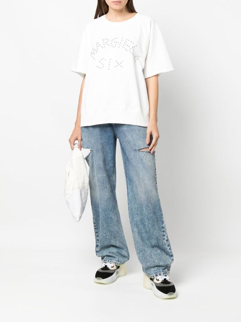 White Logo-embellished Cotton Sweatshirt