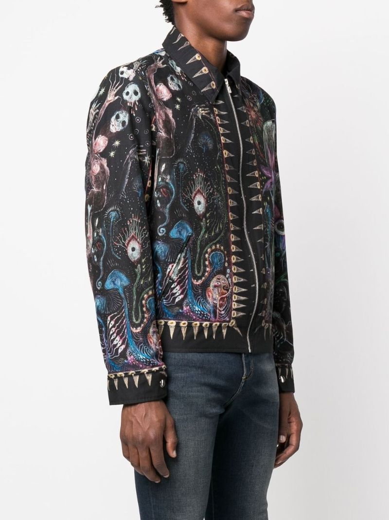 Black Altered States Graphic Print Jacket