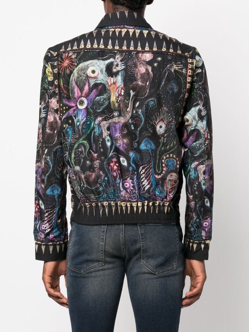 Black Altered States Graphic Print Jacket