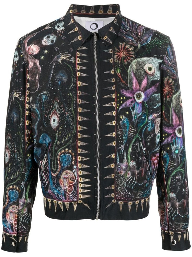 Black Altered States Graphic Print Jacket