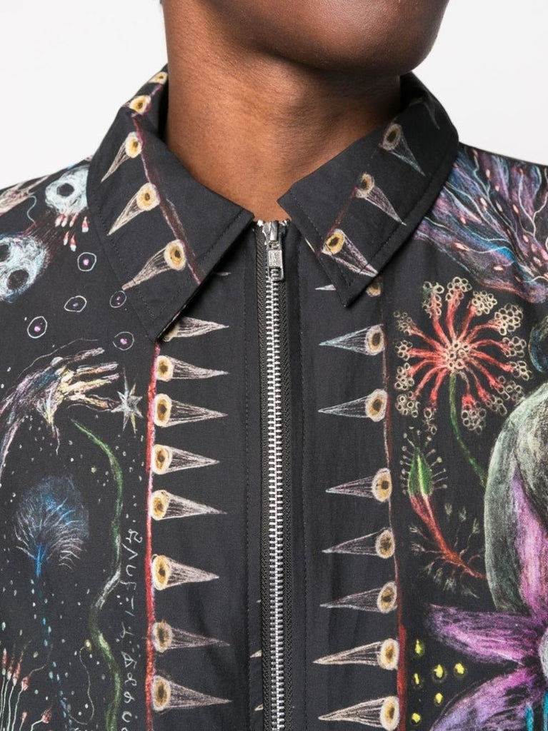Black Altered States Graphic Print Jacket