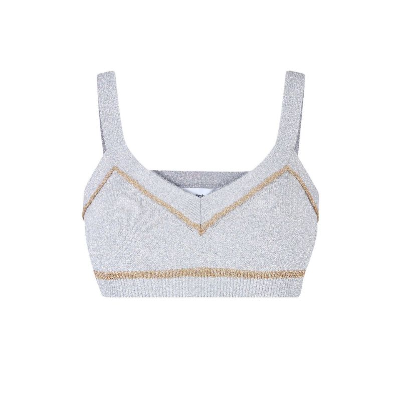 Silver Lurex Crop Top
