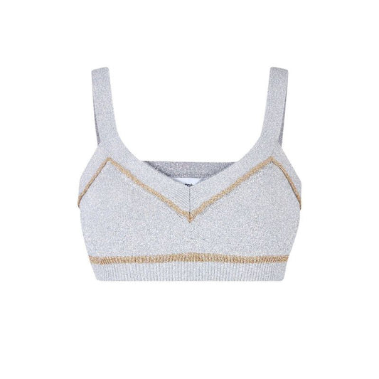 Silver Lurex Crop Top