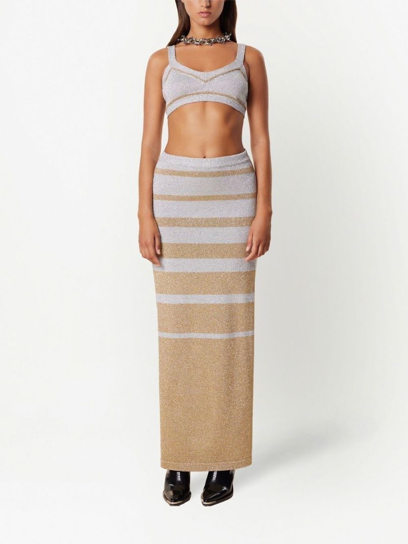 Silver Lurex Crop Top