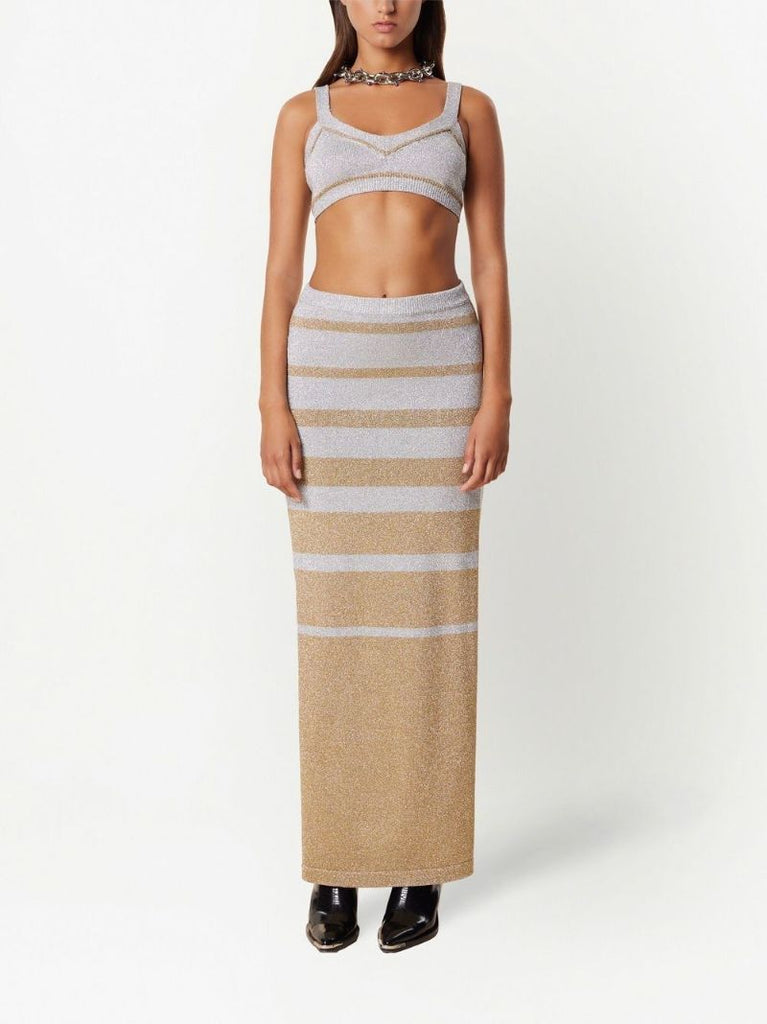 Silver Lurex Crop Top