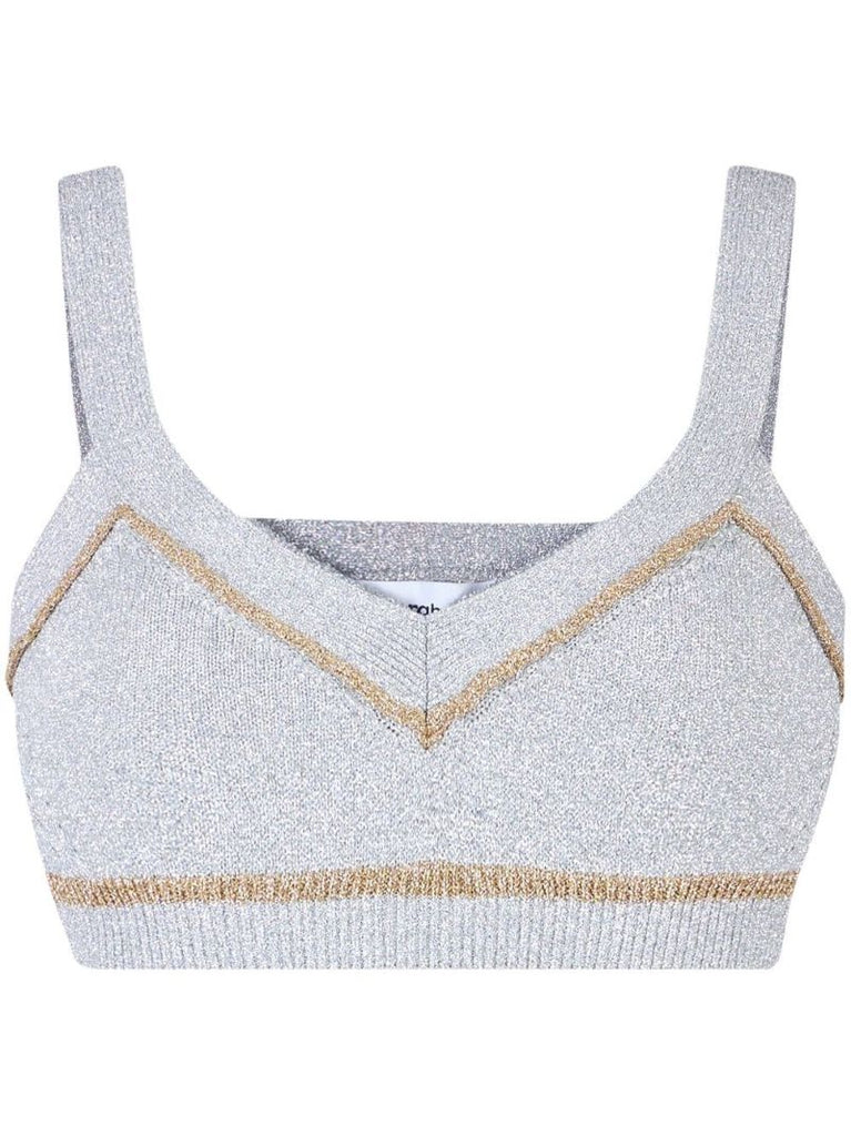 Silver Lurex Crop Top