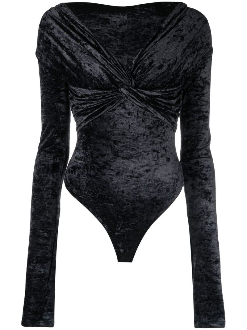 Black Kendall Velvet Bodysuit