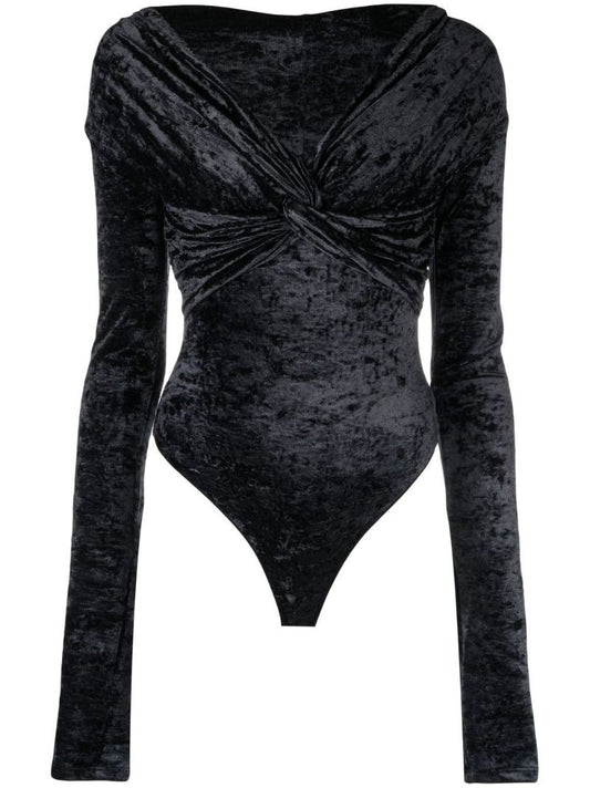 Black Kendall Velvet Bodysuit