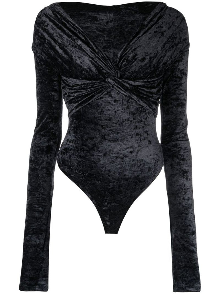 Black Kendall Velvet Bodysuit