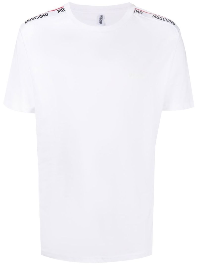 White Logo-tape Cotton T-shirt