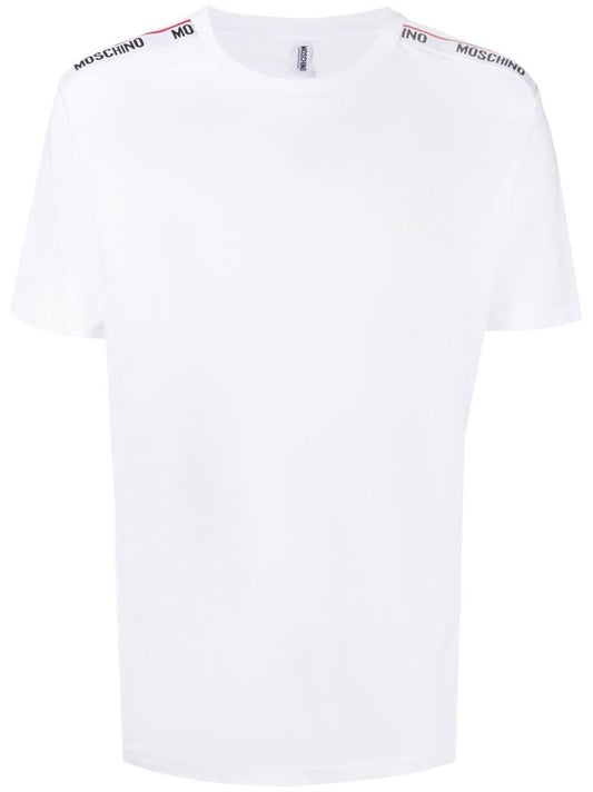 White Logo-tape Cotton T-shirt
